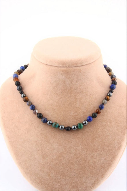 Erkek Öğrenci Kolye- Lapis, Sodalit, Kehribar, Labradorit, Kaplan Gözü, Krizokol, Akik, Obsidyen, Hematit