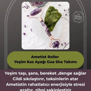 Ametist Roller ve Yeşim Kaz Ayağı Gua Sha Takımı