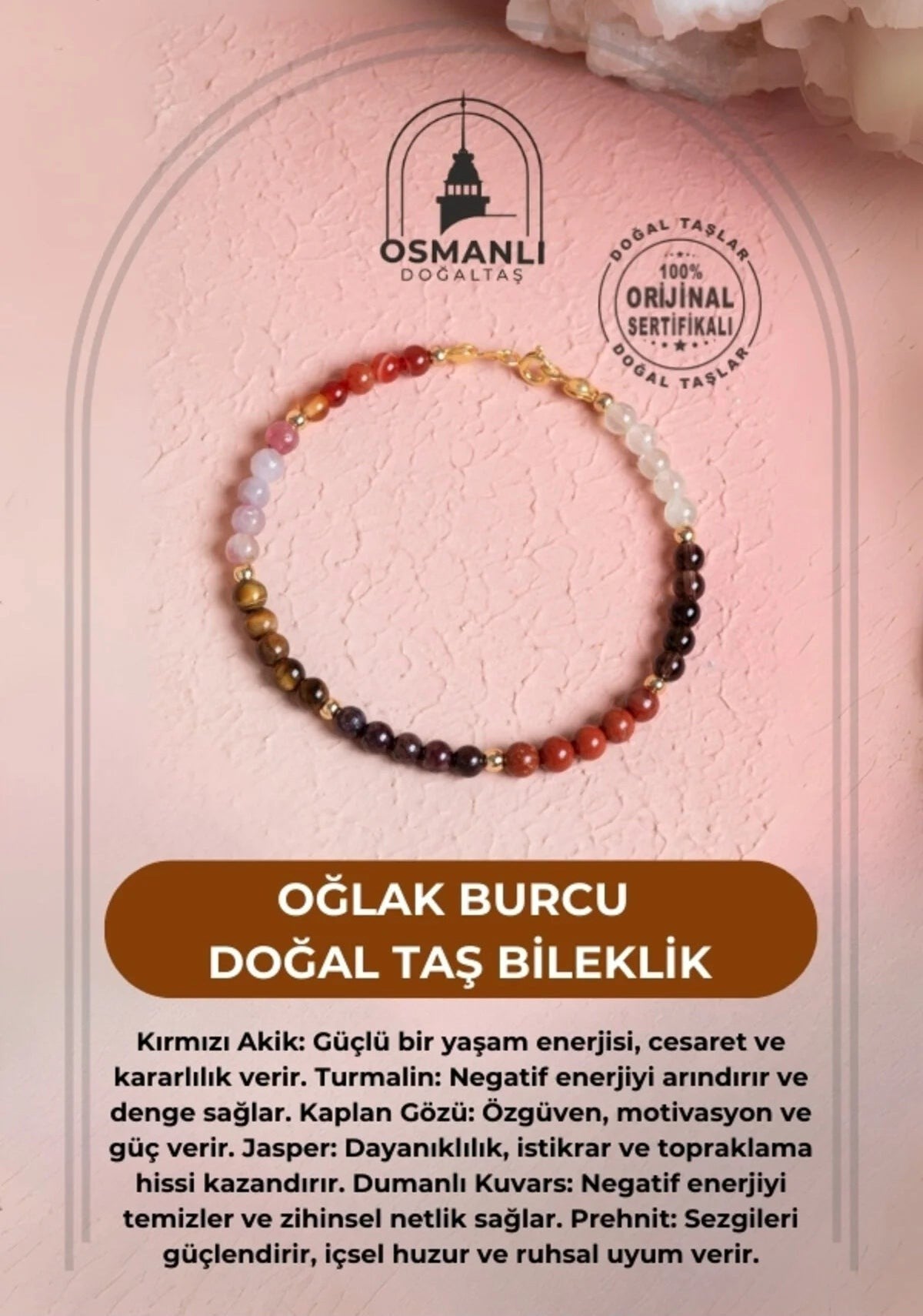 Oğlak Burcu Doğal Taş Bileklik