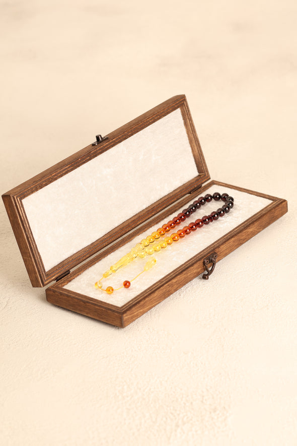 Sertifikalı Kaya Damla Kehribar 8 mm Tesbih – Özel Kutulu