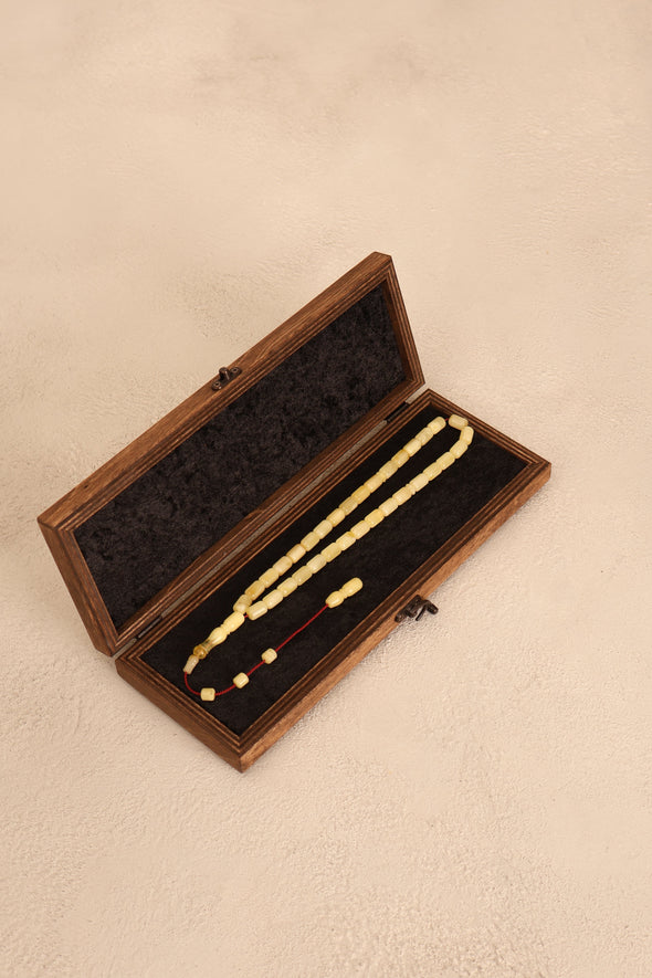 Sertifikalı Kaya Damla Kehribar Kapsül Kesim 15 mm Tesbih – Özel Kutulu – 15 gr