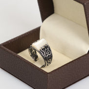 Sedef Doğal Taş 925 Ayar Gümüş Erkek Yüzük