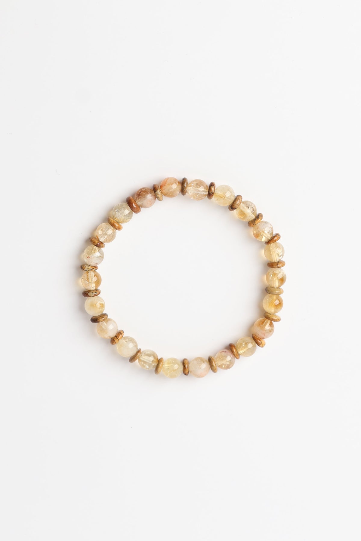 Sitrin - Odun Jasper Doğal Taş Bileklik (6 mm)