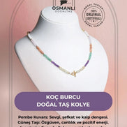 Koç Burcu Doğal Taş Kolye