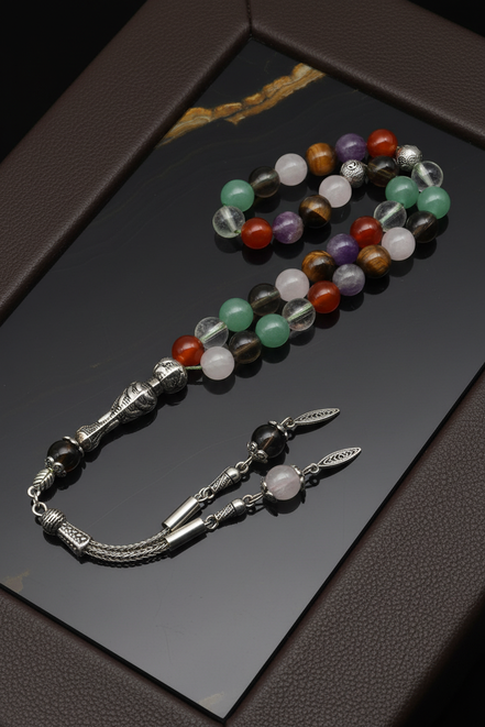 Çakra Doğal Taş Tesbih – 8 mm Küre Kesim