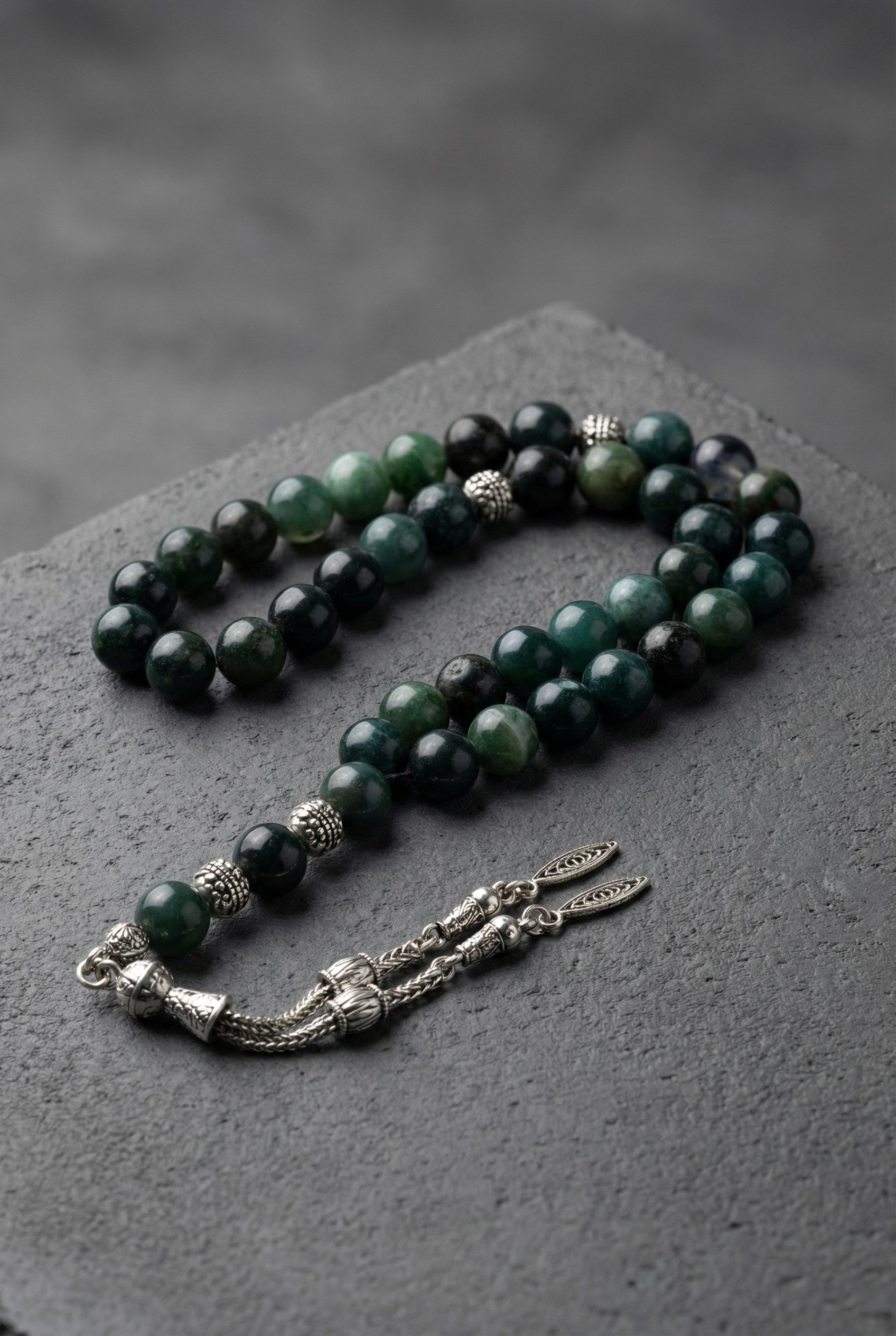 Yosun Akik Doğal Taş Tesbih – 8 mm Küre Kesim