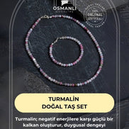 Sertifikalı Turmalin Doğal Taş Set