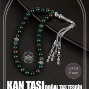 Kan Taşı Doğal Taş Tesbih 33lük - 8mm