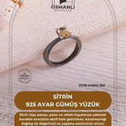Sitrin 925 Ayar Gümüş Yüzük (SK:552)