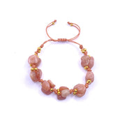 Güneş Taşı Doğal Taş Merdiven Kapama Bileklik – Naturel Kesim & Ayarlanabilir Tasarım