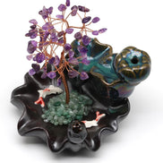 Ametist Doğal Taş Ağaçlı Tütsülük – 10 × 13 cm | 325 gr