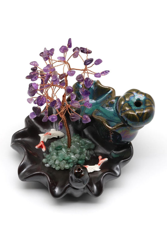 Ametist Doğal Taş Ağaçlı Tütsülük – 10 × 13 cm | 325 gr