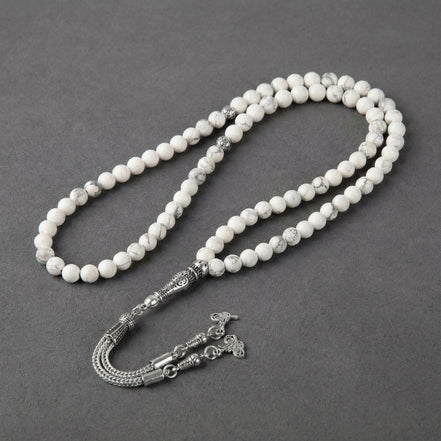 Havlit (Howlite) Doğal Taş Tesbih – 99’luk – 6 mm