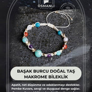 Başak Burcu Doğal Taş Makrome Bileklik