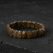 Bronzit Doğal Taş Geniş Kesim Bileklik (Rolex Stil)
