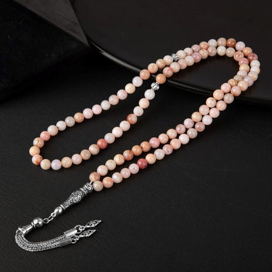 Opal Pembe Doğal Taş Tesbih 99luk - 6mm