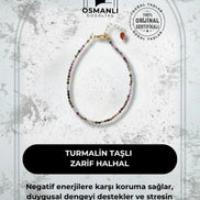 Doğal Turmalin Taşlı Zarif Halhal