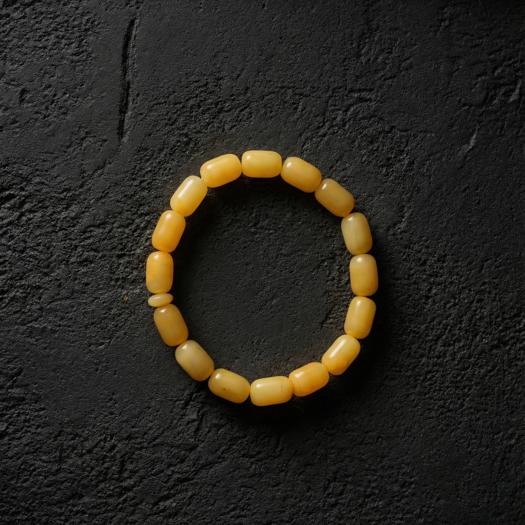 Sertifikalı Damla Kehribar Kapsül Kesim Bileklik