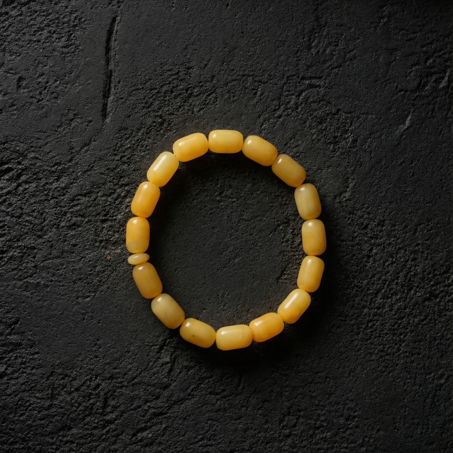 Sertifikalı Damla Kehribar Kapsül Kesim Bileklik