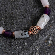 Ametist, Ay Taşı ve Pembe Kuvars Doğal Taş Bileklik