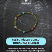 Yeşim ve İkizler Burcu Doğal Taş Bileklik