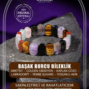 Başak Burcu Bileklik Ametist, Golden Obsidyen, Kaplan Gözü, Labradorit, Pembe Kuvars, Yosunlu Akik