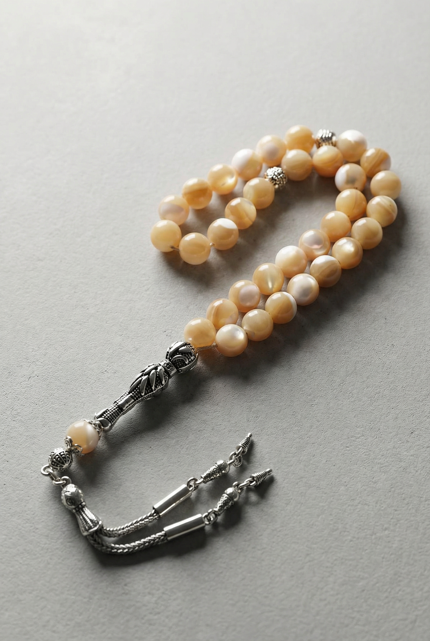 Sedef Doğal Taş Tesbih – 8 mm Küre Kesim