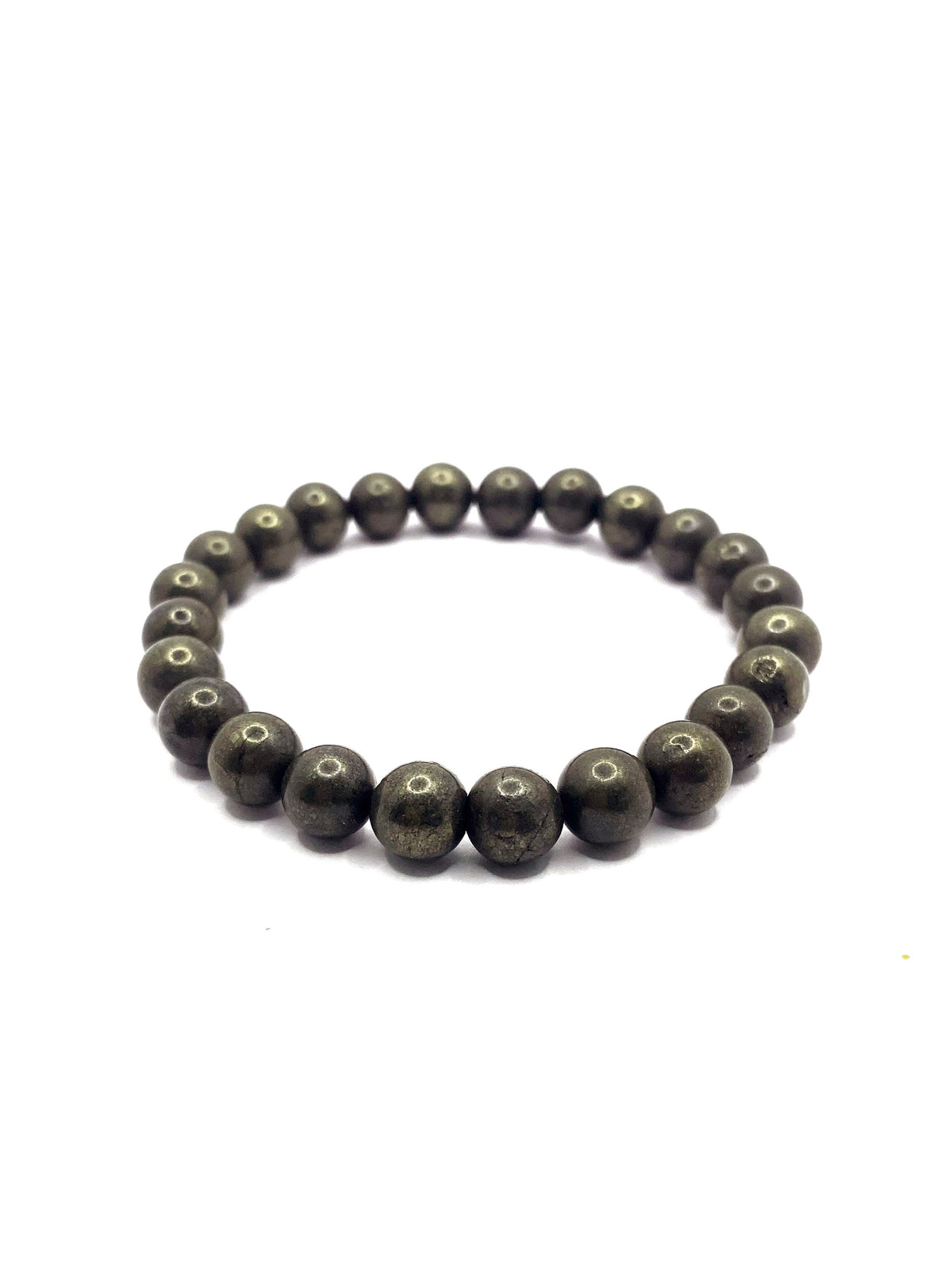 Pirit Doğal Taş Bileklik – 8 mm Misinalı, Unisex Tasarım