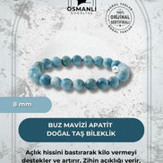 Buz Mavizi Apatit 8mm Doğal Taş Bileklik
