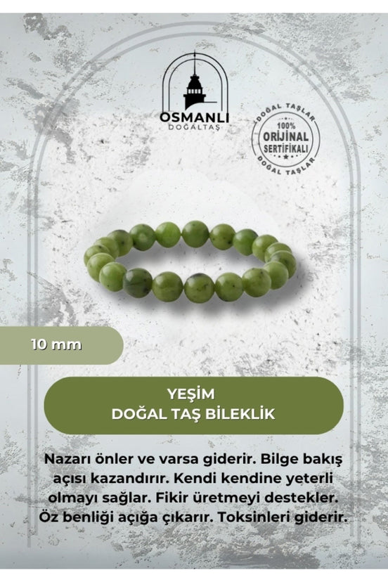 Yeşim 10mm Doğal Taş Bileklik