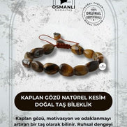 Kaplan Gözü Natürel Kesim Doğal Taş Bileklik