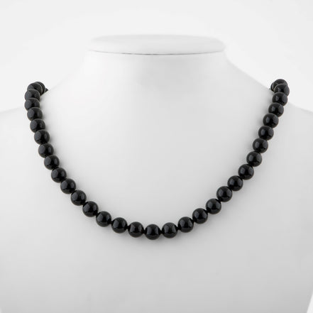 Golden Obsidyen Doğal Taş Kolye – 8 mm Düğümlü Tasarım