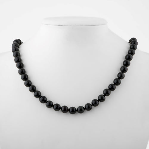 Golden Obsidyen Doğal Taş Kolye – 8 mm Düğümlü Tasarım