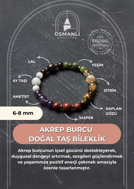 MuhammedMasumCo Akrep Burcu Doğal Taş Bileklik