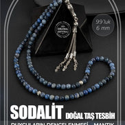 Sodalit Doğal Taş Tesbih 99luk - 6mm