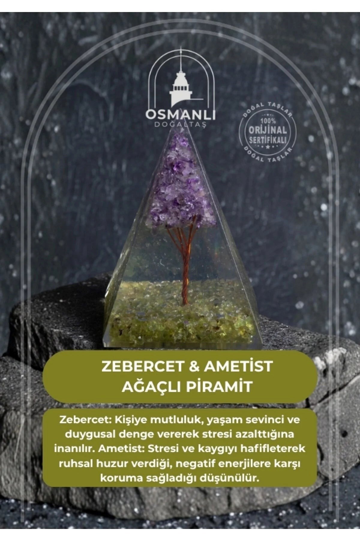 Zebercet & Ametist Ağaçlı Piramit