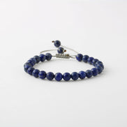 Lapis Lazuli 6 mm Merdiven Kapama Doğal Taş Bileklik – El İşçiliği