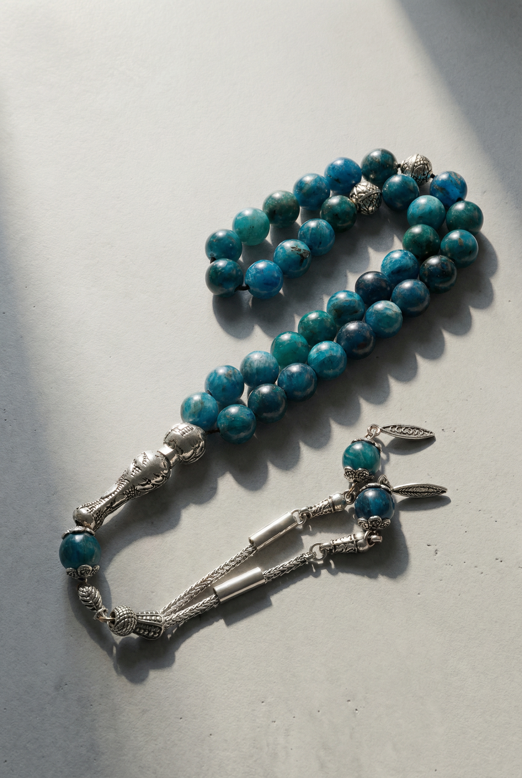 Apatit Doğal Taş Tesbih – 8 mm Küre Kesim