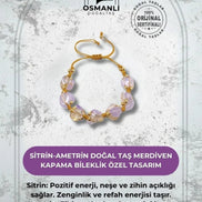 Sitrin-Ametrin Doğal Taş Merdiven Kapama Naturel Kesim Bileklik