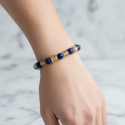 Sitrin ve Lapis Lazuli Doğal Taş Bileklik – 8 mm Unisex Tasarım