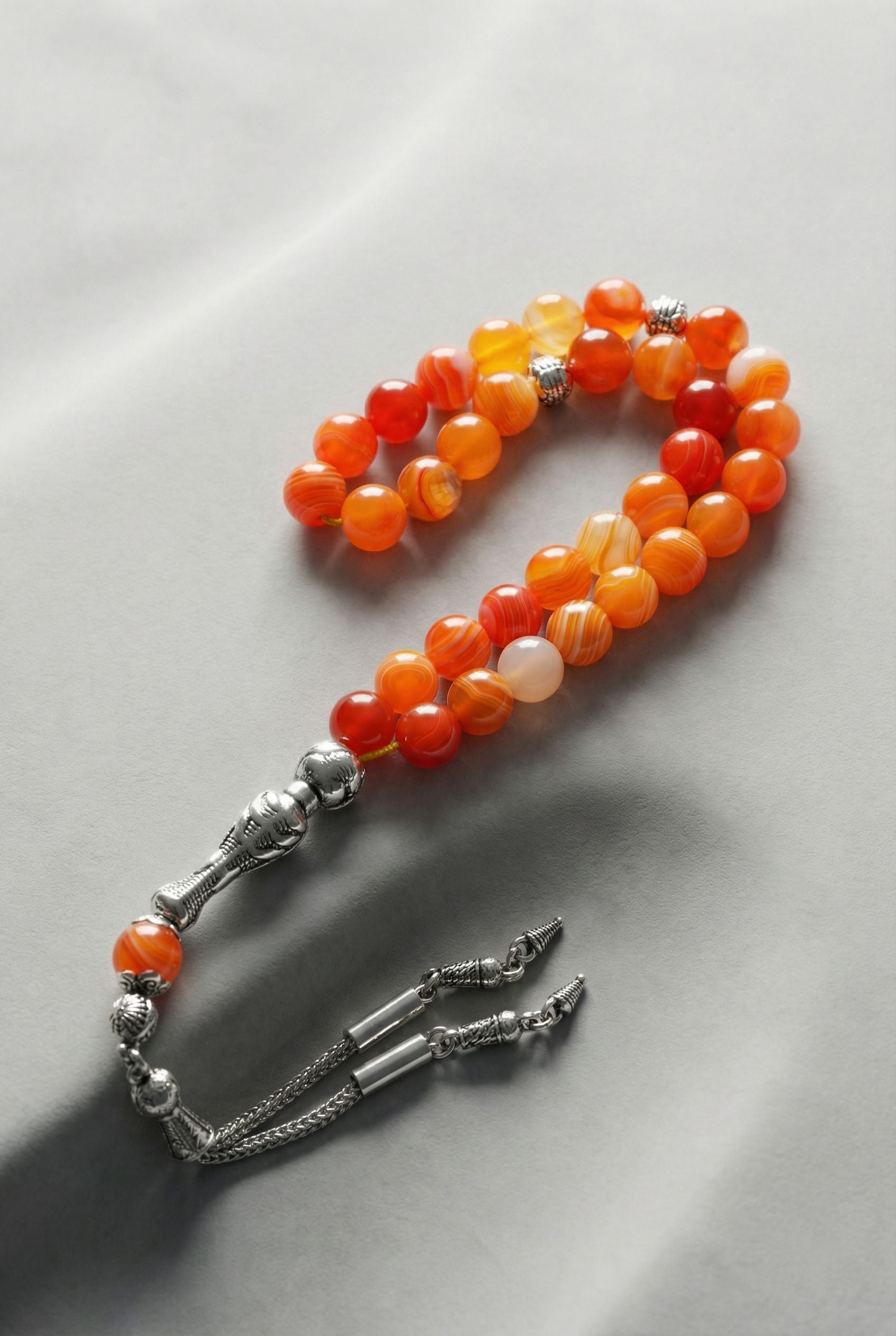 Madagaskar Akik Doğal Taş Tesbih – 8 mm Küre Kesim