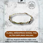 Clara, Krizopras Doğal Taş Altın Kaplama Halhal