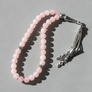 Pembe Kuvars (Gül Kuvars) Doğal Taş Tesbih – 33’lük / 8 mm