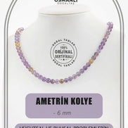 Ametrin 6 mm Dizi Doğal Taş Kolye