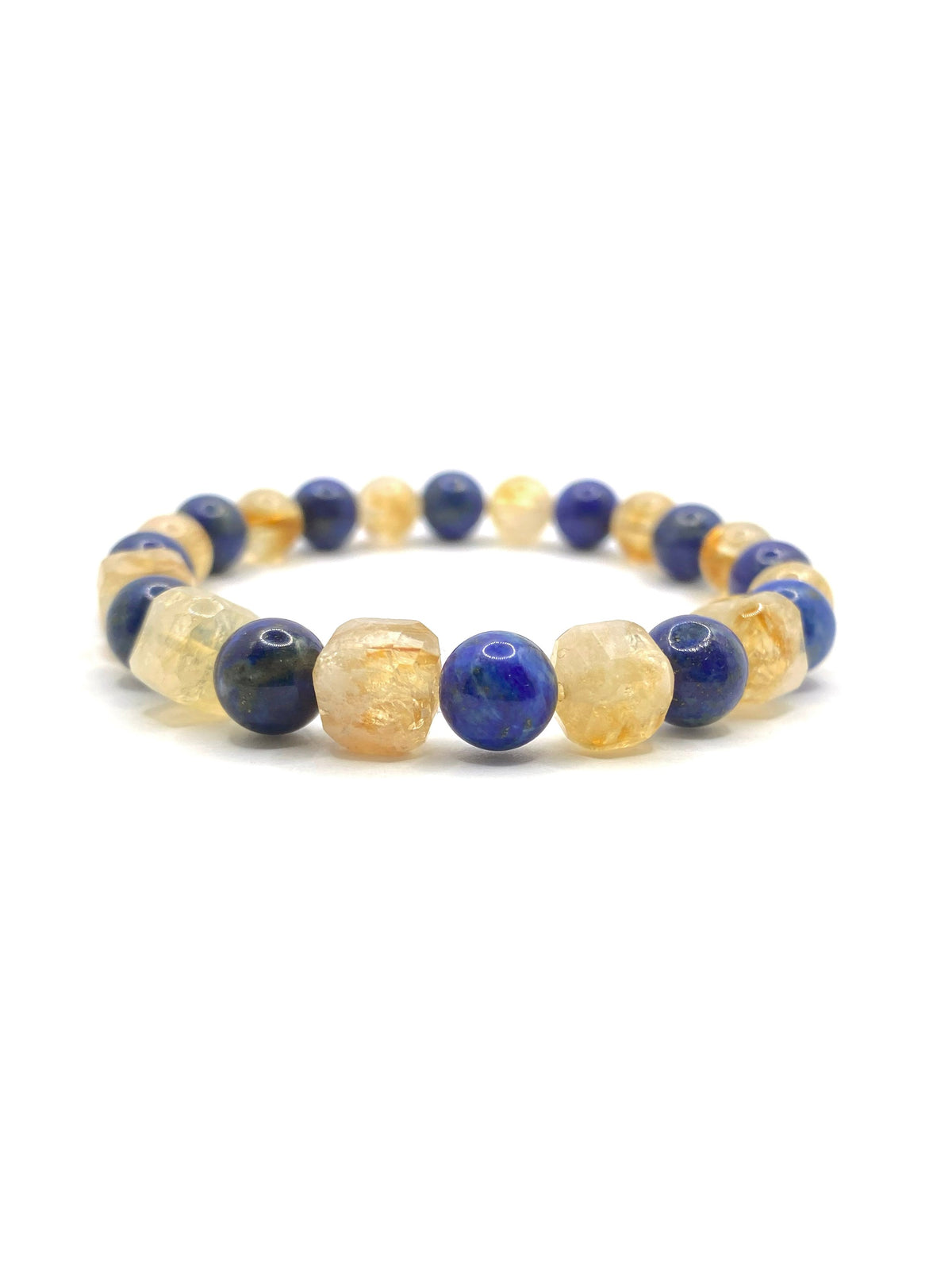 Sitrin ve Lapis Lazuli Doğal Taş Bileklik – 8 mm Unisex Tasarım