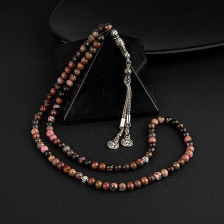 Rodonit Doğal Taş Tesbih 99’luk – 6mm El İşçiliği