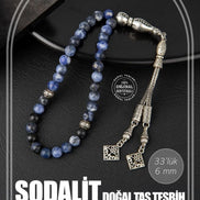 Sodalit Doğal Taş Tesbih 33lük - 6mm