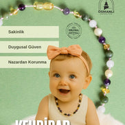 Sertifikalı Bebek Kehribar Kolye- Ametist-kehribar-kalsit-yeşim-pembe Kuvars