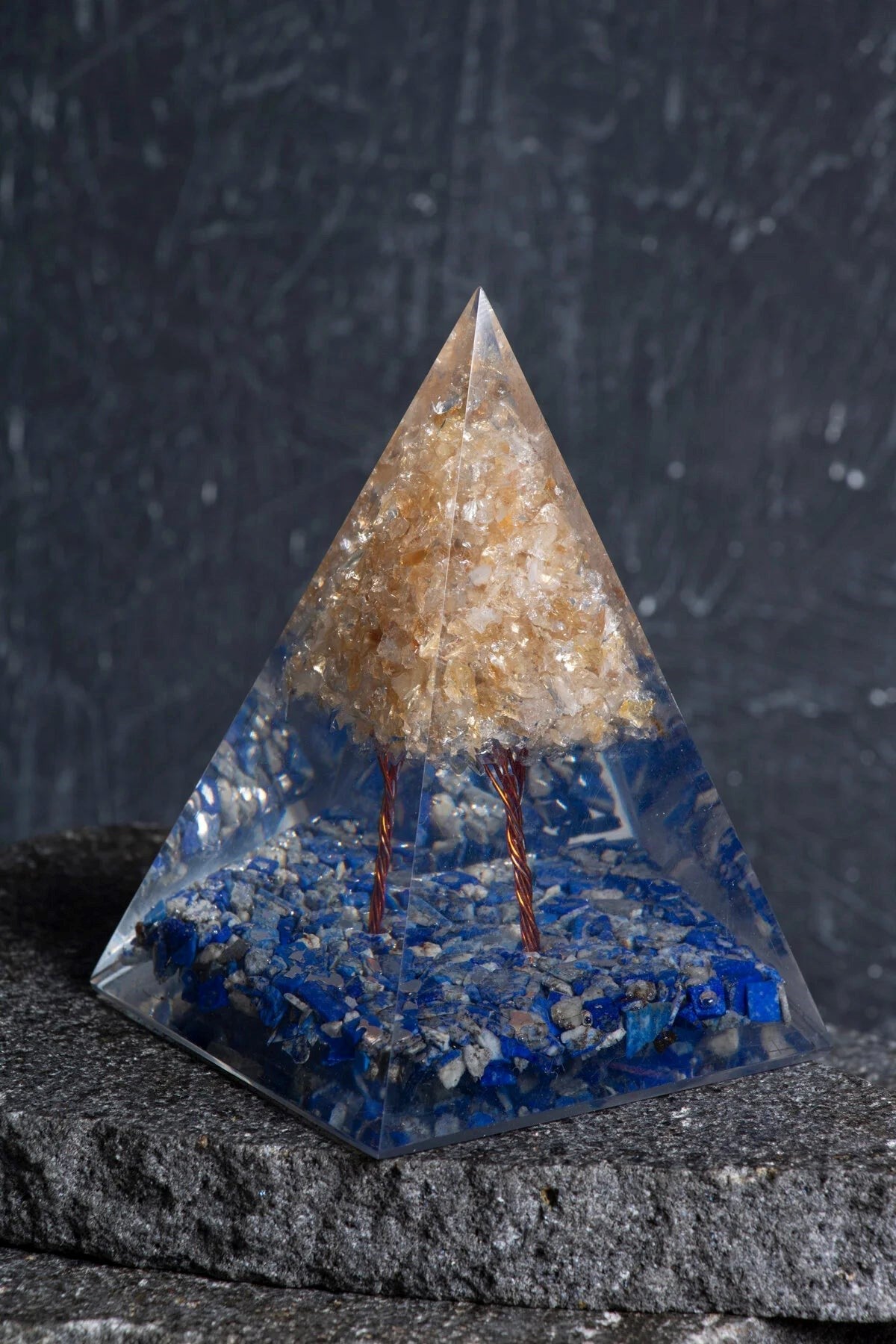 Lapis Lazuli & Sitrin Ağaçlı Piramit