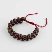 Bordo Granat (Lal) 8 mm Çift Sıra Makrome Doğal Taş Bileklik